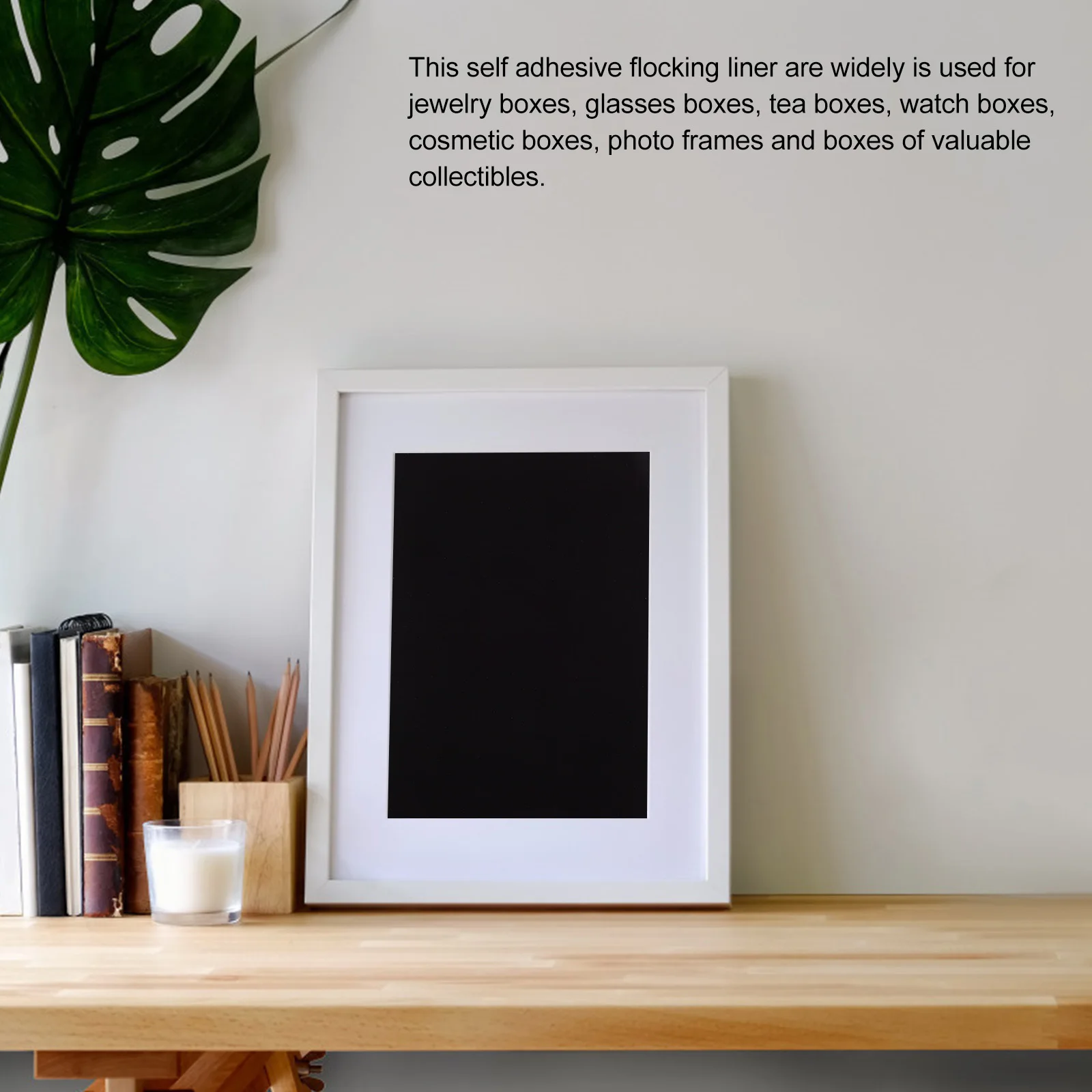 

Self-Adhesive Flocking Cloth Jewelry Box Liner Furniture Protector Pads Sticky Sheets Black Fabric Display Pad For Counter Diy
