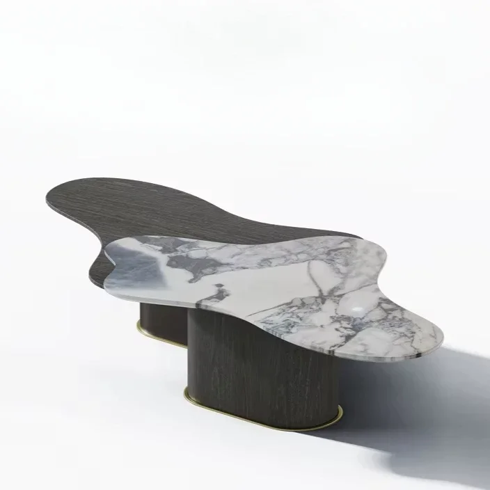 

N Natural Marble Tea Table Large Apartment Living Room Home Light Luxury Modern Minimalist Combination Tea Table