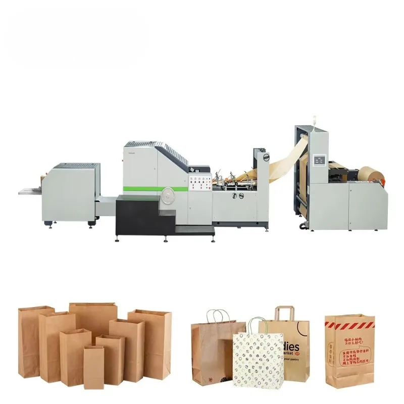 Fully Automatic Square Bottom Kraft Paper Bag Machine For Grocery Packaging Production Industry