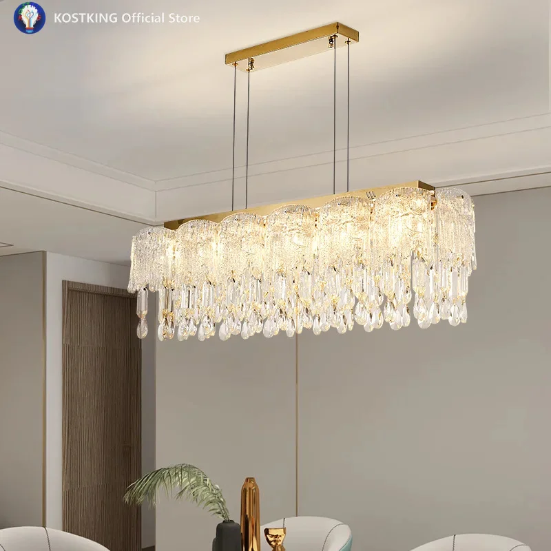 New French cream-style ceiling chandelier snowflake glass bedroom living room Dining chandelier interior decoration lights