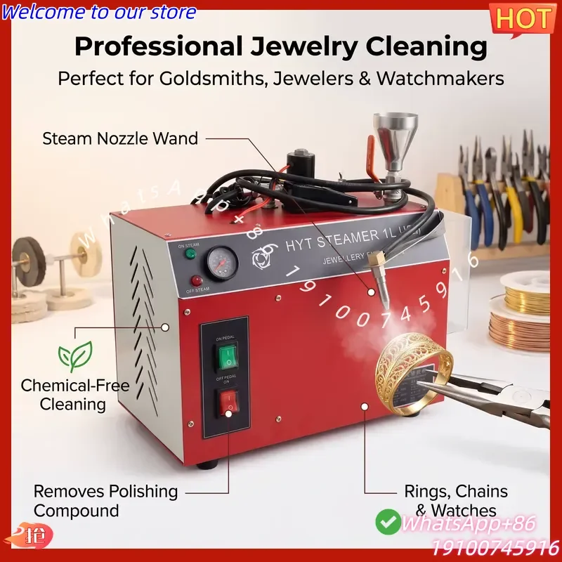 2026Hot Jewelry Steam Cleaner 3KW High Pressure 160°C 6L/12L Tank Pedal Control Gold Silver Watch Cleaning Machine for