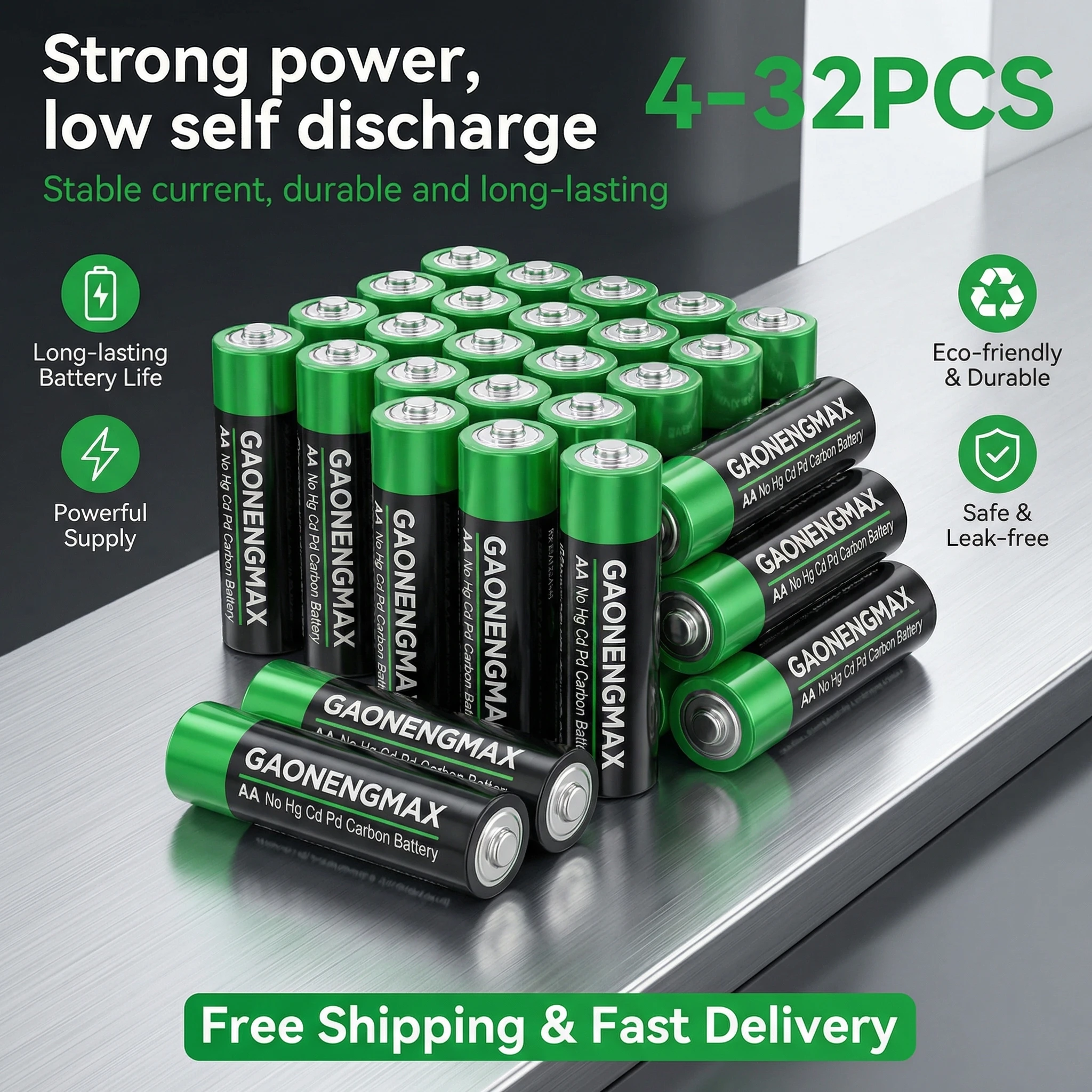 

4-32PCS AA Battery 1.5V R6 Heavy Duty Carbon Dry Batteries for Remote Control Car Toy Mouse Clock Flashlight Zinc Carbon Cell