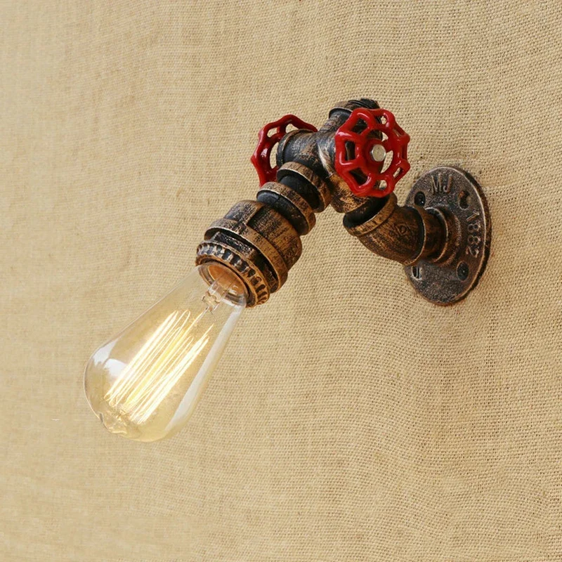 Vintage Indoor Wall Lamp Industry Lofe Personality Steam Punk Pipe Bedside Stair Aisle Corridor Cafe Wall Light Scoce Bra