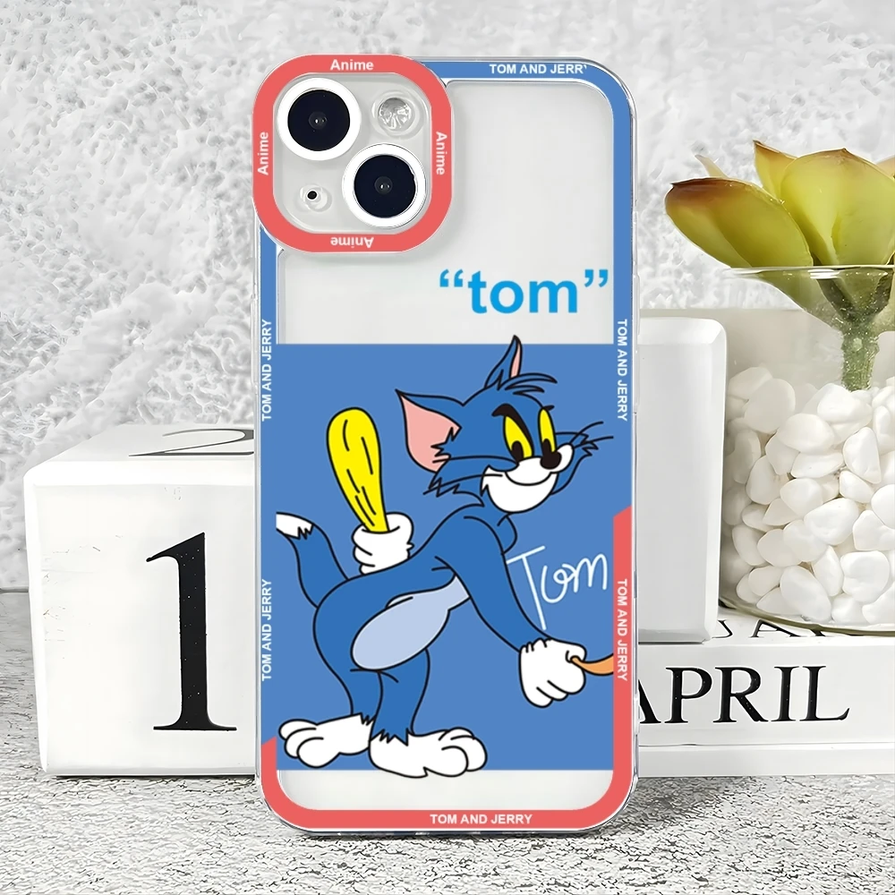 J-JerryS Mouse Tom phone Case For iPhone 15 14 13 12 11 Pro Max Mini XS X XR SE 7 8 Plus Soft Angel Eyes Cover