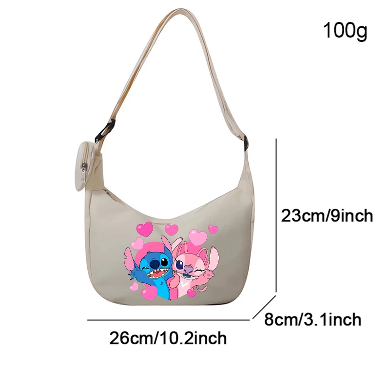 Borse a tracolla Disney Stitch per donna uomo cartone animato anime con borsa a tracolla pendente ragazzi ragazze borse da viaggio portatili alla moda