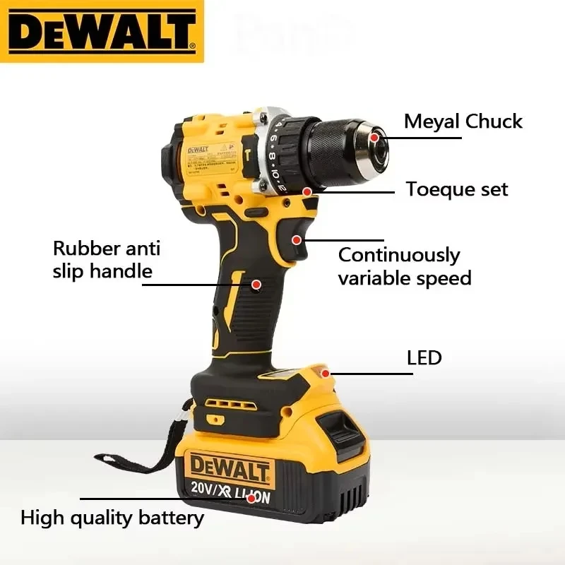 DEWALT 20V Akku 6AH wiederaufladbares Lithium-Ionen-Akku-Ladegerät DCB118 Bürstenloser Elektroschrauber Bohrmaschine DCD805 Elektrowerkzeug.