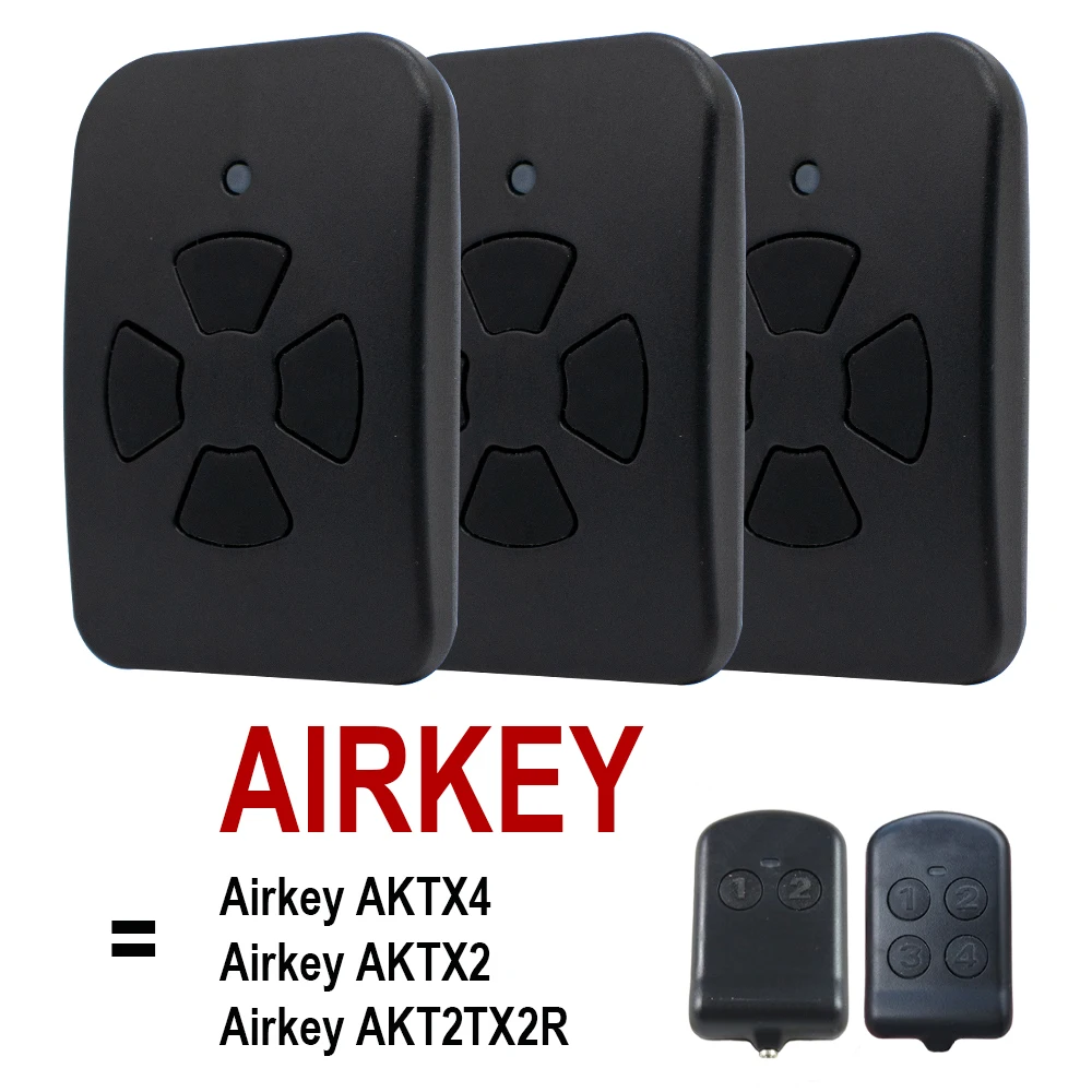 1-10pcs AIRKEY AKTX2 AKTX4 AKT2TX2R Garage Door Remote Control 433.92MHz Rolling Code Transmitter Gate Opener