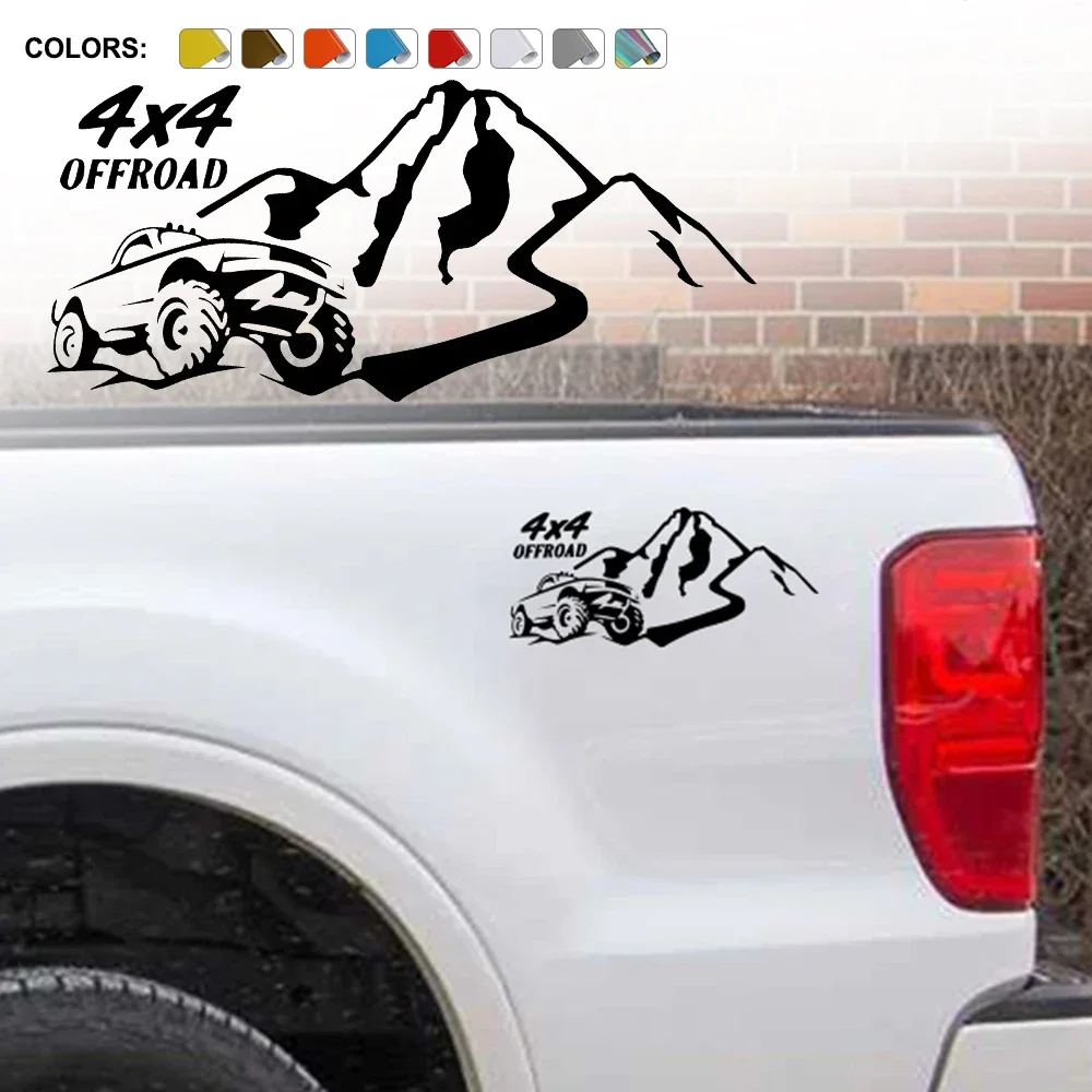 Etiqueta engomada del coche Pickup 4X4 todoterreno estilo montaña vinilo cubierta de la etiqueta para Ford F150 Nissan NAVARA Mitsubishi L200 Triton Toyota Hilux