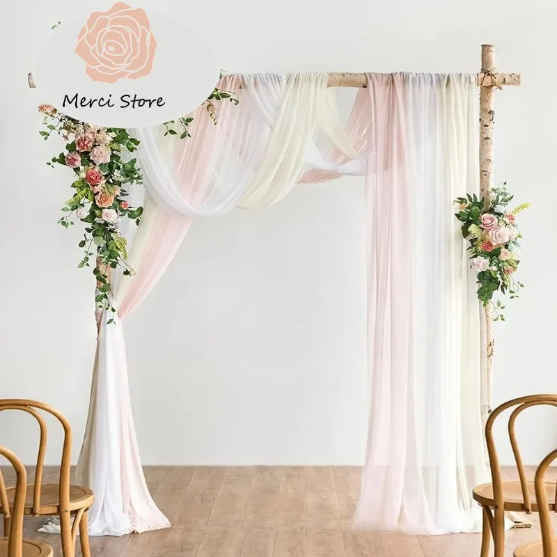 

Wedding Arch Drapes Elegant Sheer Polyester Fabric Draping Curtain for Living Room Party Essentials Decoration Ceremony Backdrop