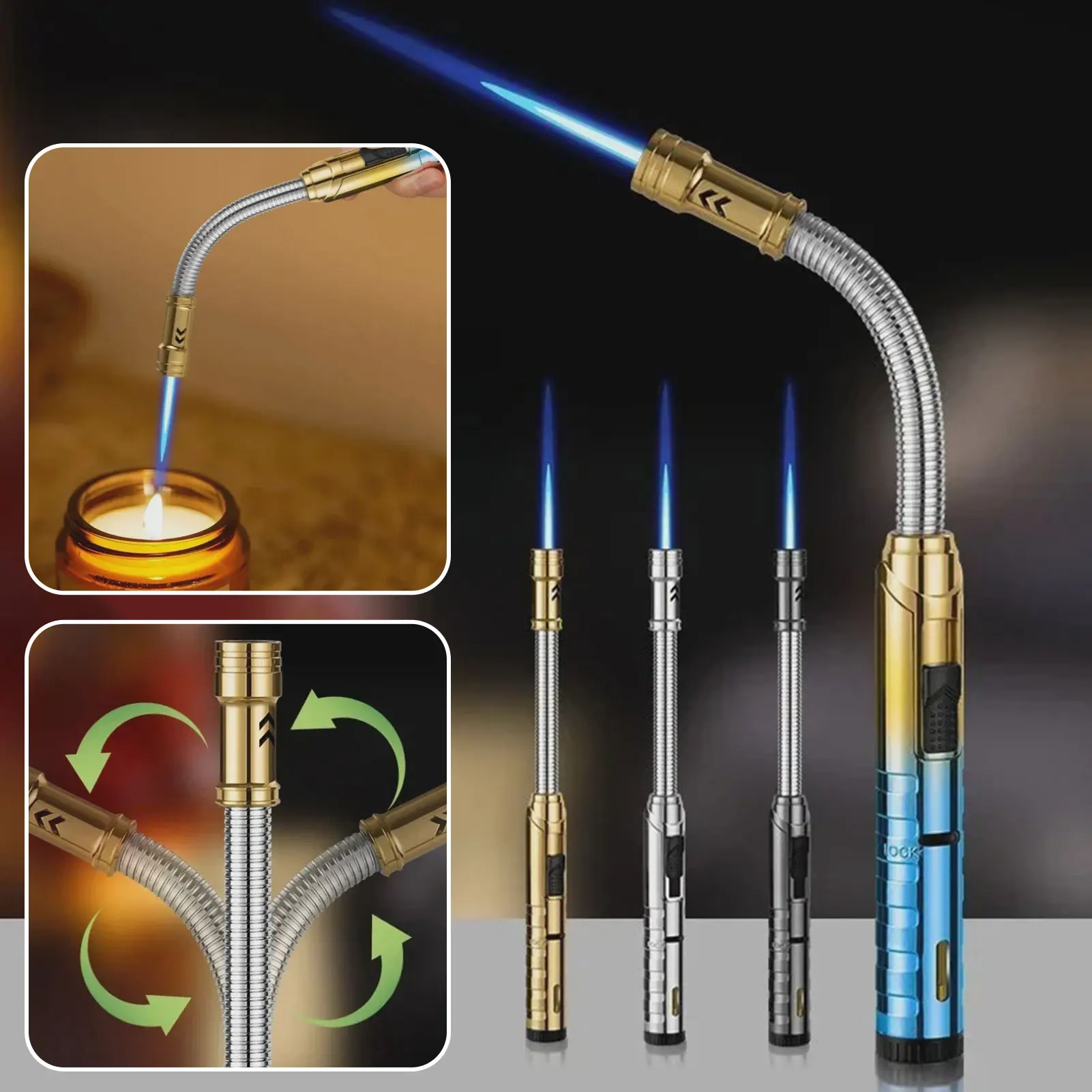 

Butane Torch Kitchen Blows Lighter Long Neck Butane Gas Lighter High Temperature Welding Torch