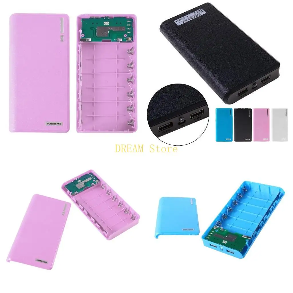 Dual USB 6x 18650 Caixa carregador bateria backup externo para capa para melhor venda