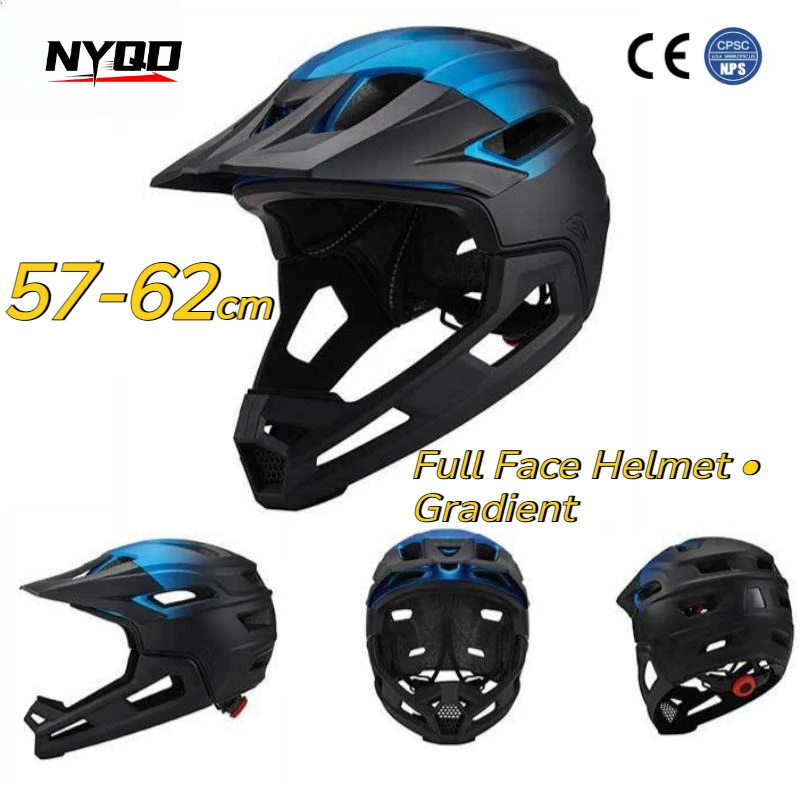 

Велосипедный шлем для взрослых, полнолицевой, съемный, для мотоцикла, легкий, защита головы, цельнолитой, 57-62 см