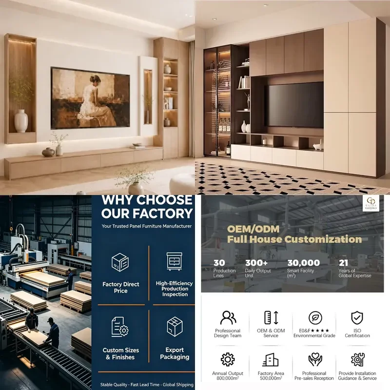 for Modern Minimalist TV Cabinet with LED Lighting and Storage Eco Friendly White Wood Grain Design  Apartment Living Room