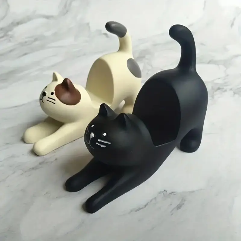 Cat style mobile phone holder handicraft small ornaments suitable for mobile phones and tablet holders