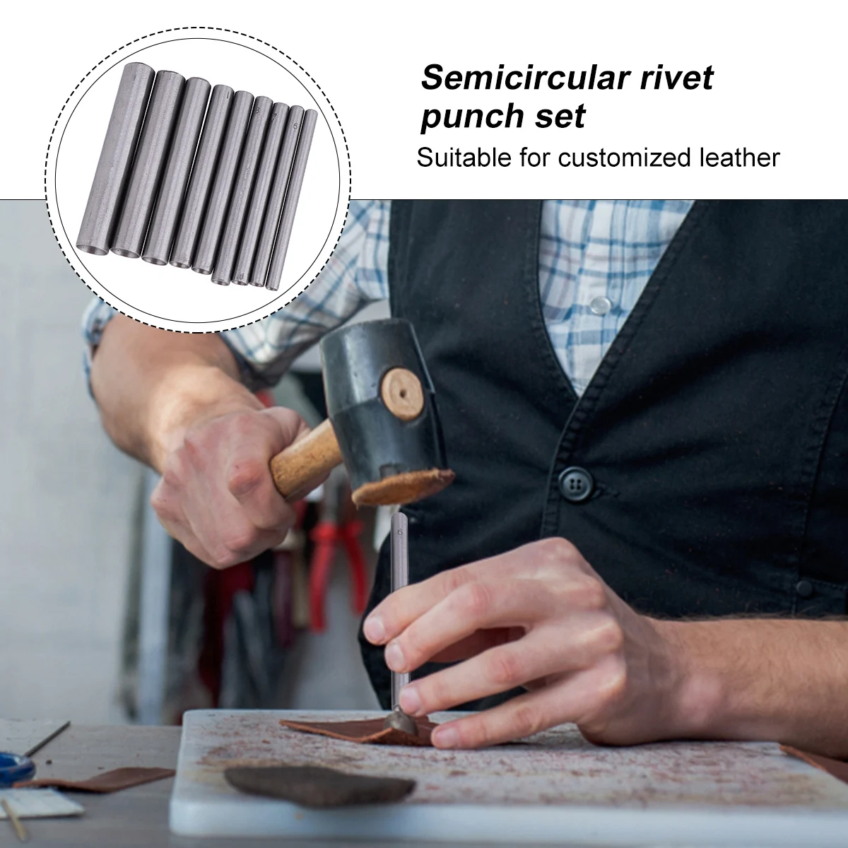 

9pcs Stainless Steel Hollow Punch Set Craft Tools Belt Holes Making Gasket Cutter Precision Puncher For Diy Silver