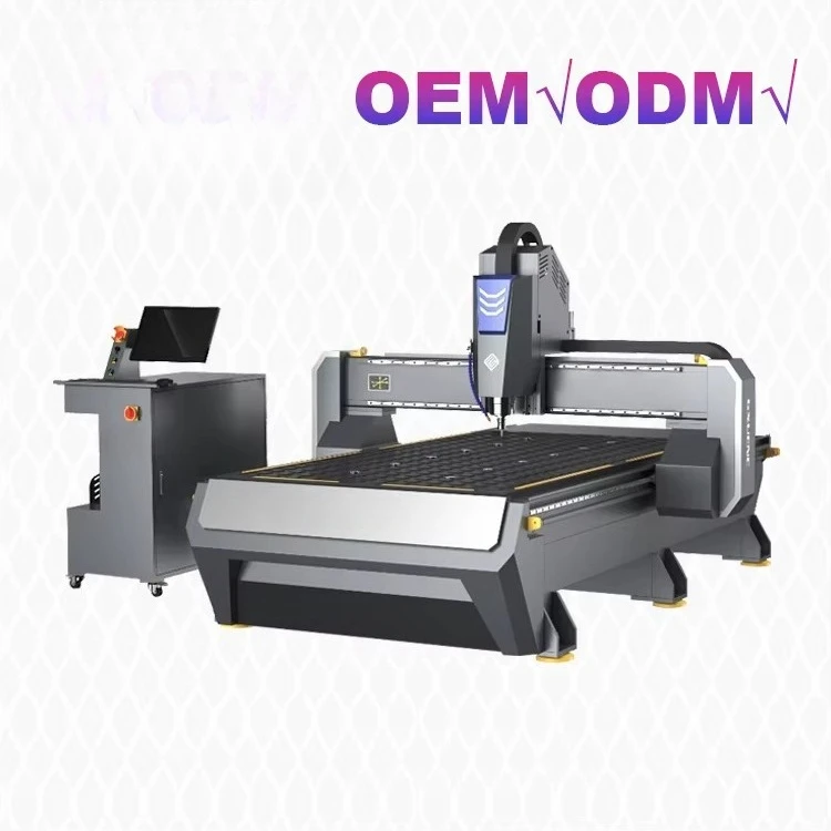 Customized CNC Woodworking Router With Rotary Axis For Cabinet Door Carving And Cylindrical Wood Engraving