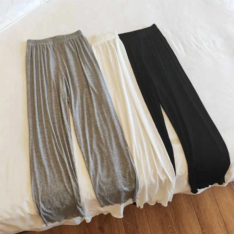 2026 New Modal Cotton Pants Women Thin Solid Color Sleep Pants Soft Loose Long Trousers Casual Home Bottoms Ladies Loungewear