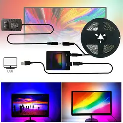 Light Strip With USB Background Lamp WS2812B Waterproof Diode Tape 1/2/3/4/5m TV Screen Backlight Set Smart Decorative Lights