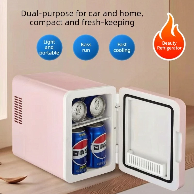 Portable 4L Mini Beauty Refrigerator Car & Home Use Cooler Warmer for Makeup Cosmetics Beverage Storage