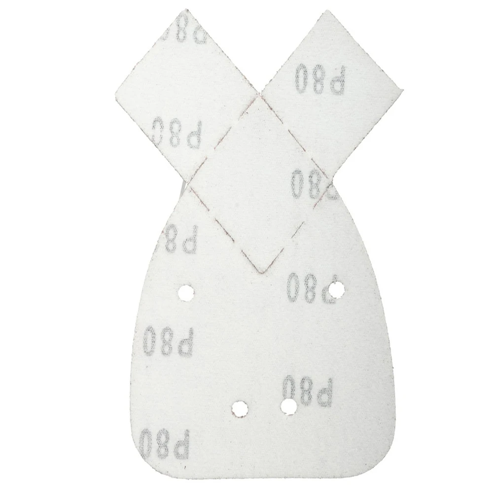 

60Pcs Rabbit Ear Sandpaper 4 Hole Grit Sanding Discs Durable Dry Flocking Pads Dark Red Polishing Grinding 40 60 80 120 180 240