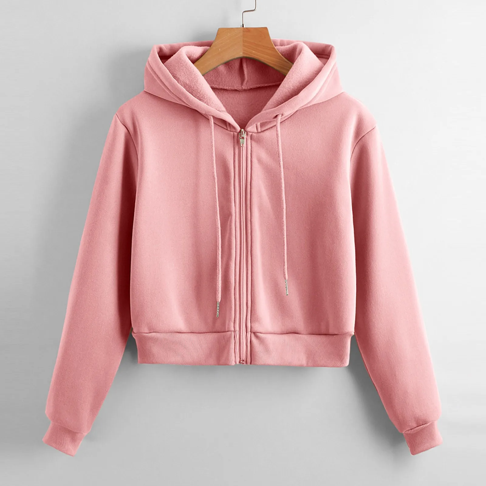 Zip Up Hoodies Womens White Crop Top Outdoor Sports Athletic Y2k Hooded Jacket Zipper Drawstring Sweatshirts White Sudaderas
