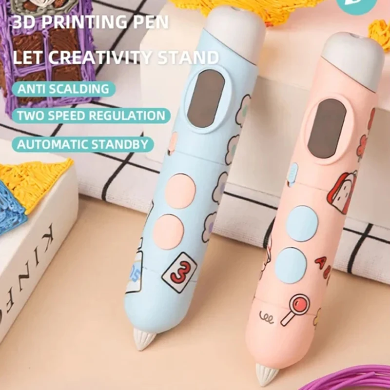 

3D Pen Children Toys DIY Printing Drawing Cartoon Pattern Electronic Toy Creative Art Craft Print Birthday Gift Toy for Kids