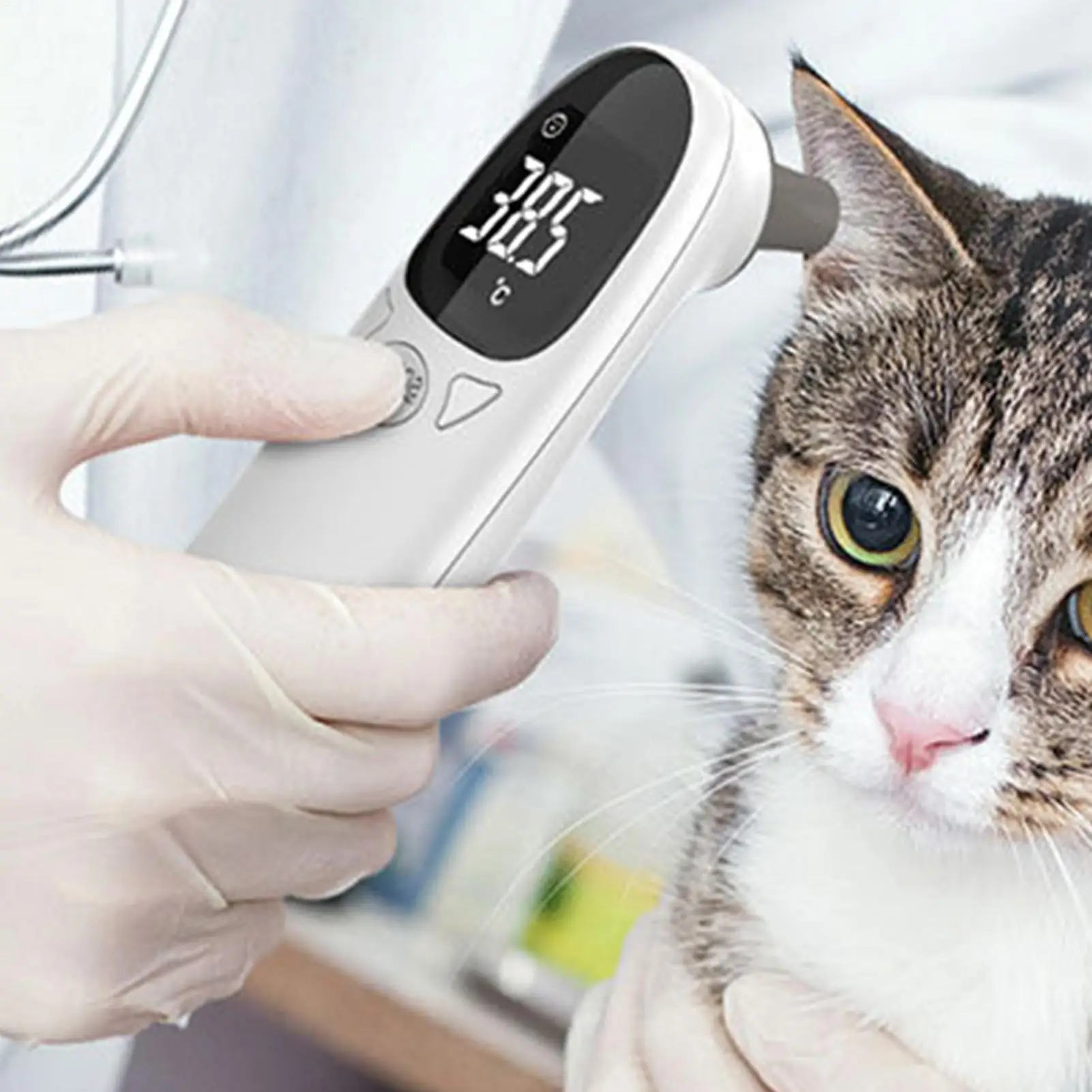 Pet Ear Digital Thermometer Non-Contact Electronic Temperature Measuring Device for Dog Cat Puppy Veterinary Supplies