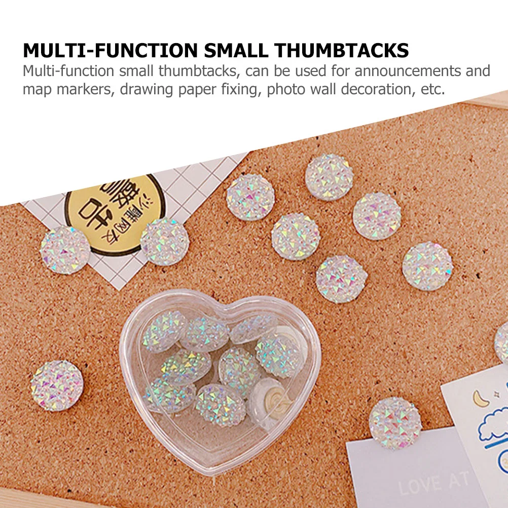 

10pcs Rhinestone Push Pins Multi-Function Thumbtacks For Home Office Map Markers Cork Board Accessories Small Tacks Daily Use