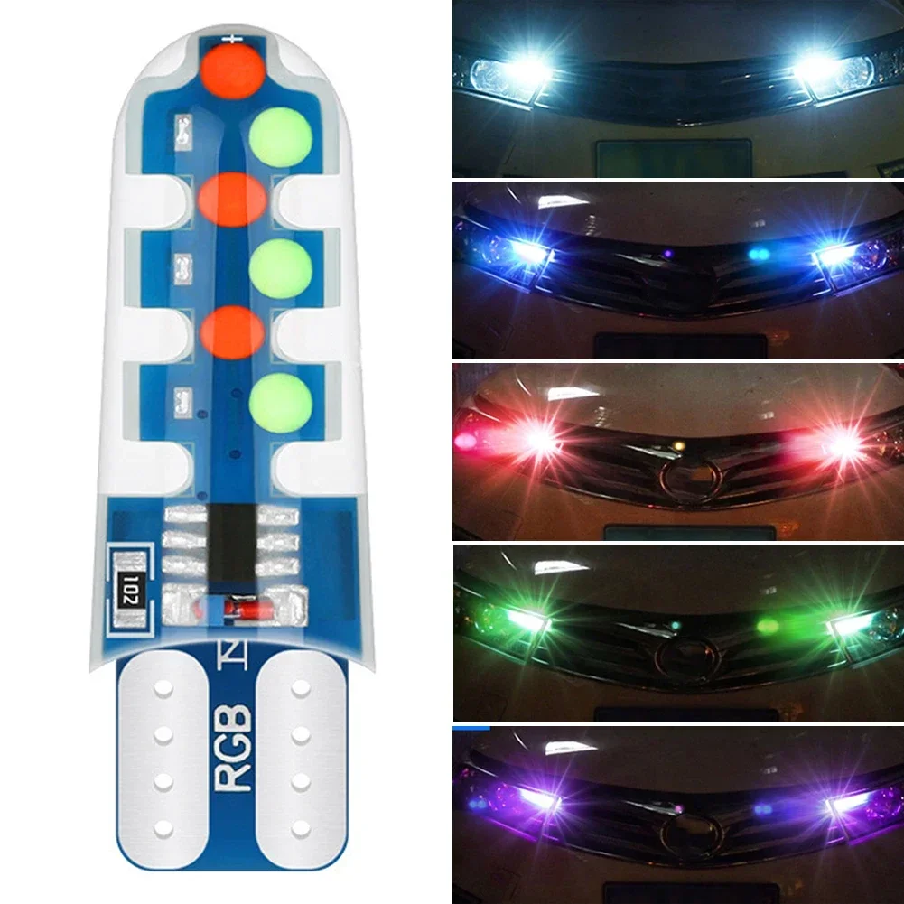 1PCS T10 LED Waterproof Wedge Light 194 2825 W5W COB LED Silica Gel Car Marker Light Reading Dome Lamp Auto Parking Bulbs 12V