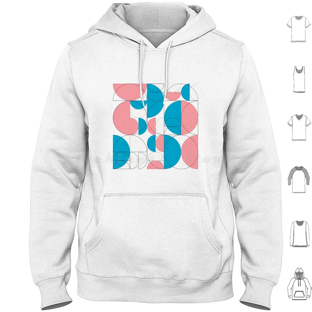 Abstract Trans Composition Circle Pride Hoodie cotton Long Sleeve Abstract Circles Intersex Queer Trans Bisexual Pride Love