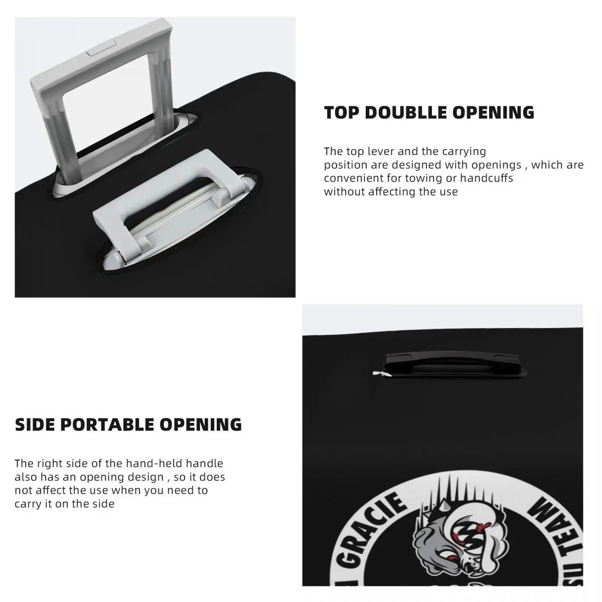 Carlson Gracie Jiu-Jitsu Team Mala Capa de proteção elástica para viagem Protetor de bagagem para 18-32 polegadas