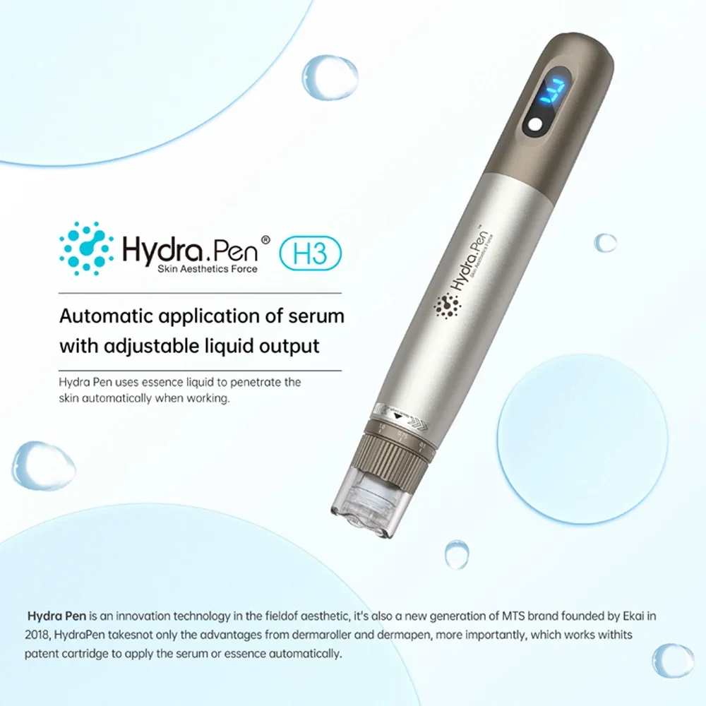 Hydra.pen H3 Pluma de microagujas profesional inalámbrica con cartuchos de agujas de 32 piezas Derma Pen Dispositivo de belleza para el cuidado de