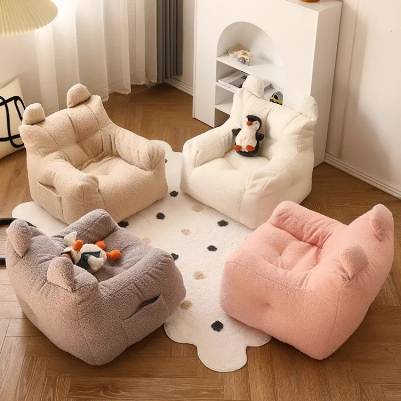 Jap Children's Sofa Cream Style Tatami Balcony Bay Window Cushion Lamb Cashmere Single Person Small Couch Ins Mode Shoot Props