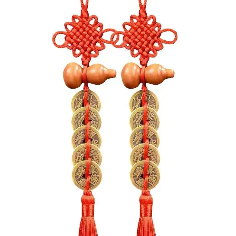 AB11 Chinese Knot Pendant for Lucky Charm Feng Shui Good Luck Tassel, Chinese Knotting Cord for Car Bag Office Decoration