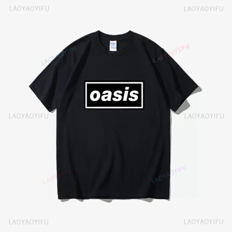 2020 Oasis logo casual T shirt men's summer black short sleeves o-neck tee shirts tops tee unisex