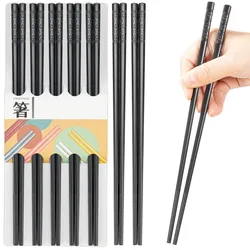 5 pairs of reusable chopsticks can be cleaned with dishwasher, Japanese and Korean chopsticks, anti-skid, sushi Lamian Noodles