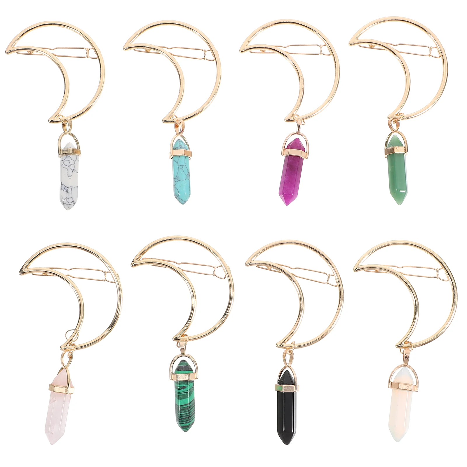 

8pcs Women Hair Accessories Alloy Hairpins Durable Snap Clip Style Easy Opening Closing 6 Colors Party Wedding Gift