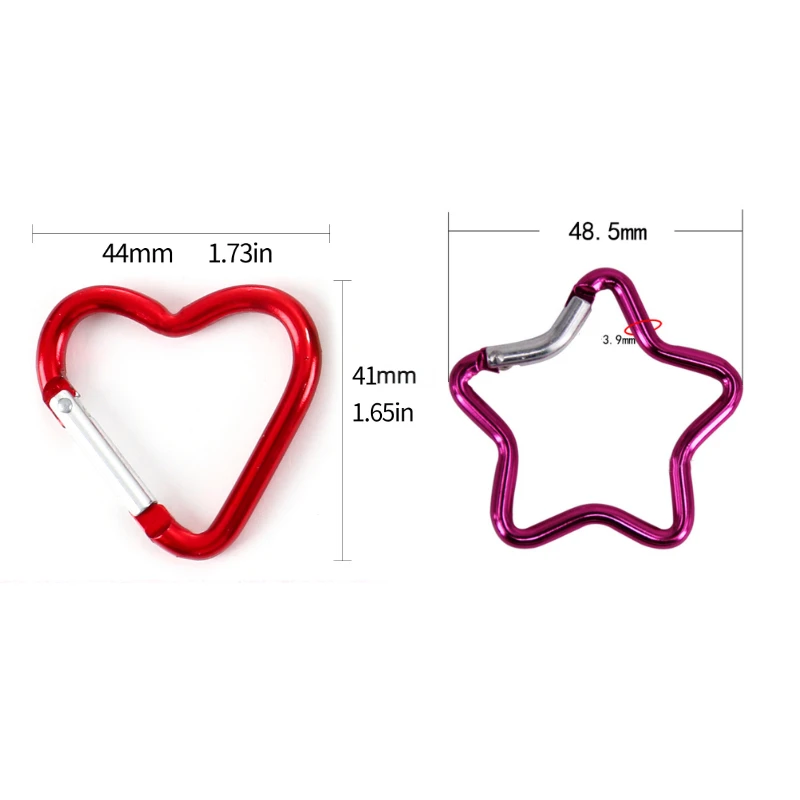 Aluminum Alloy Outdoor Star Shaped Spring Locking Carabiner Clip Keychains for Backpack Camping Hiking Traveling