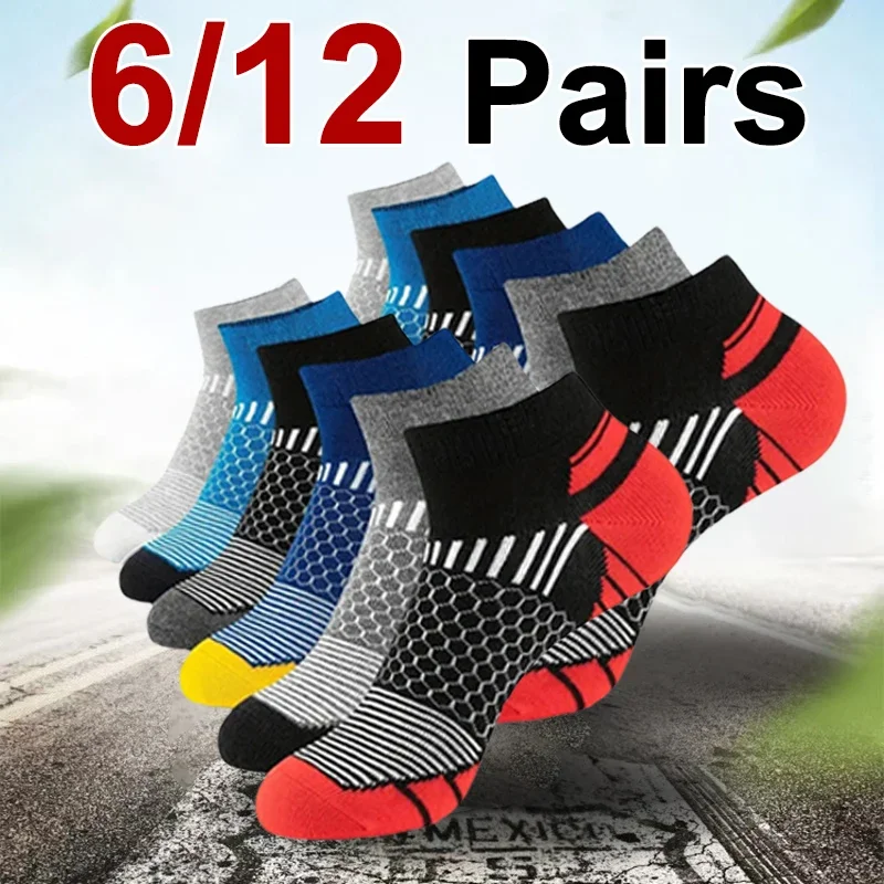 

6/12 пар для мужчин и женщин, подходящие спортивные низкие носки, впитывающие пот, дышащие, тонкие, устойчивые к запаху носки для бега и отдыха