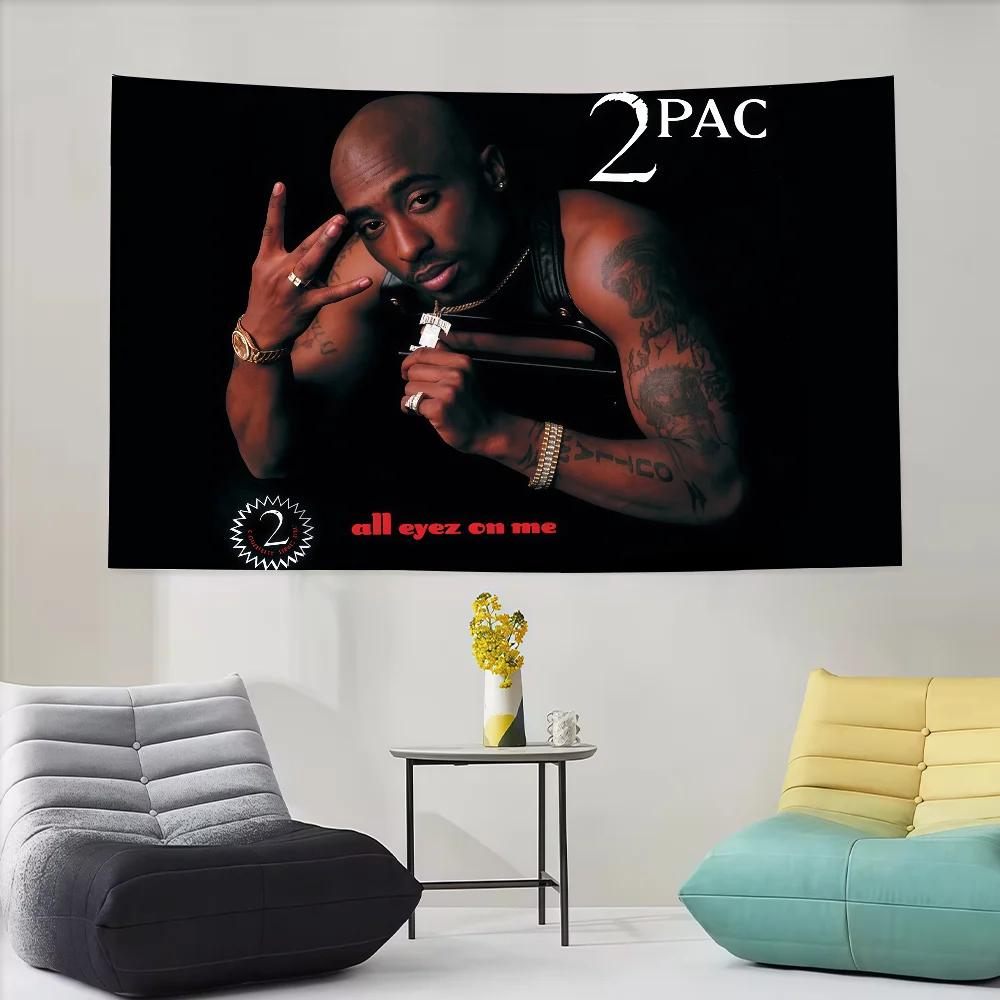 Rapper All Eyez on Me flag Decoration 2Pac Art Picnic T-Tu-pac Party Home S-Sha-kurS Hanging Camping Outdoor Party Banner