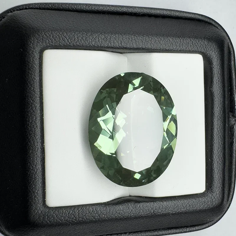 Lab Grown Sapphire สีเขียวรูปไข่ 18x25 มม.41.45ct Charm อัญมณีสําหรับ Gir เครื่องประดับ DIY ทําด้วย AGL ใบรับรอง