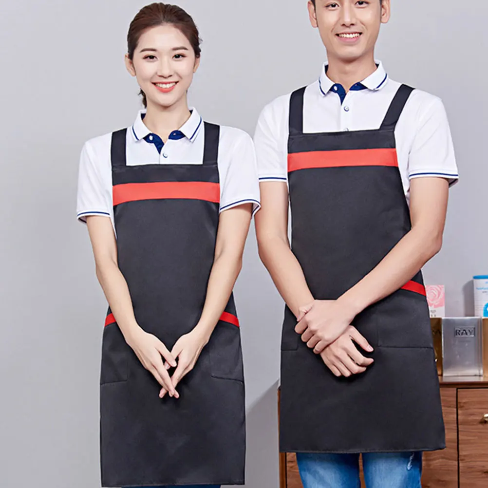 

Waterproof Overalls Halter Neck Apron Kitchen Industrial Customized Black Sleeveless
