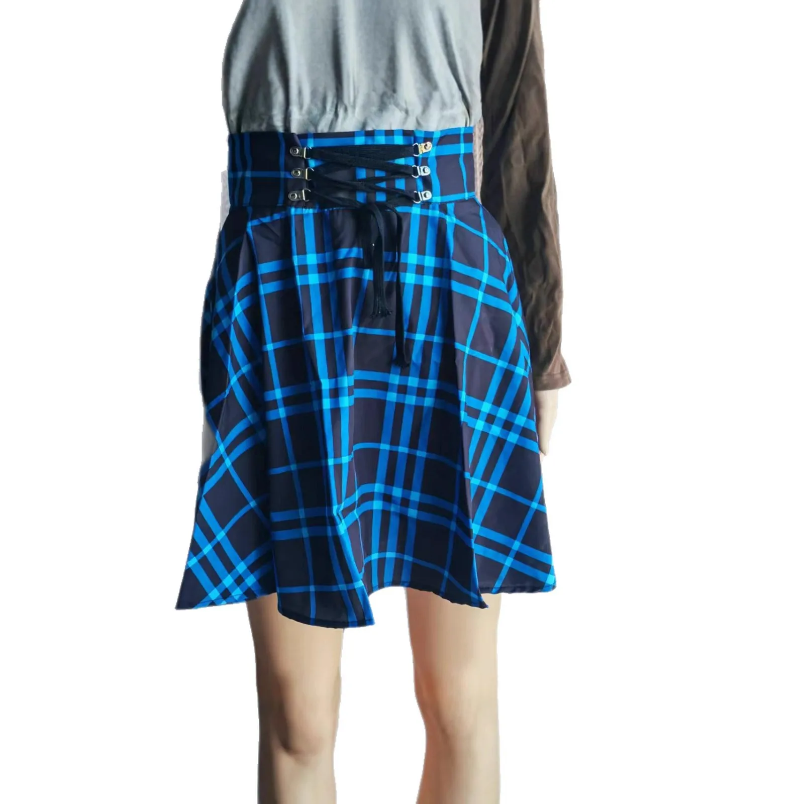 

Юбка в стиле DarkRomanticGothic, юбка А-силуэта с эффектом коррекции талии, юбка в клетку в винтажном стиле с высокой талией, юбка-корсет для коррекции фигуры