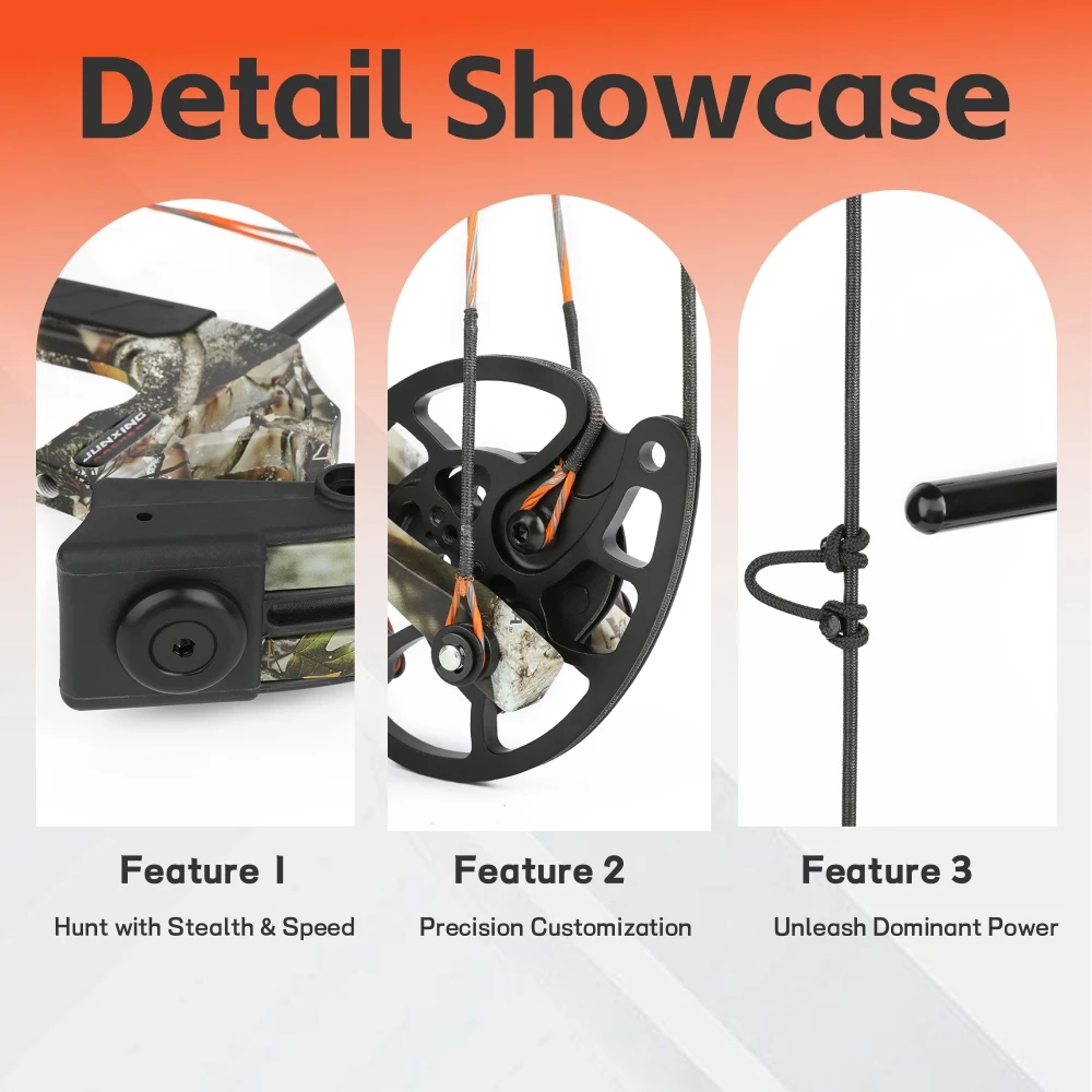 0-70 lbs Adjustable Compound Bow Arrow Set Pully Bow 80% Let-off for Adults Archery Hunting Shooting Target Outdoor Sports