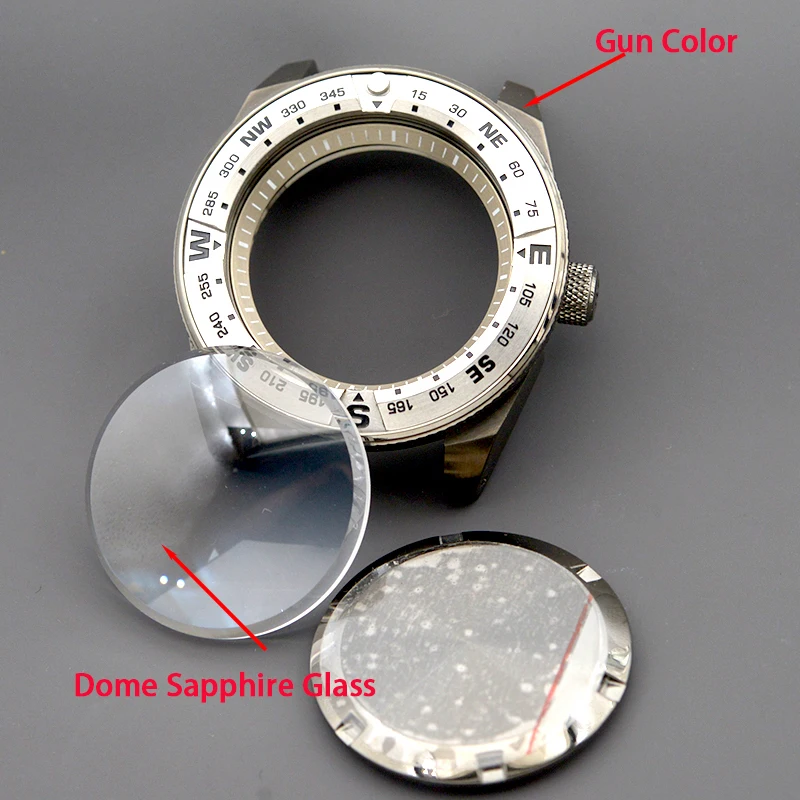 MOD NH35 Gun Color Watch Case Design King Samurai Series Fit Japan NH34 NH35 NH36 Movement with 200M Waterproof Sapphire Glass