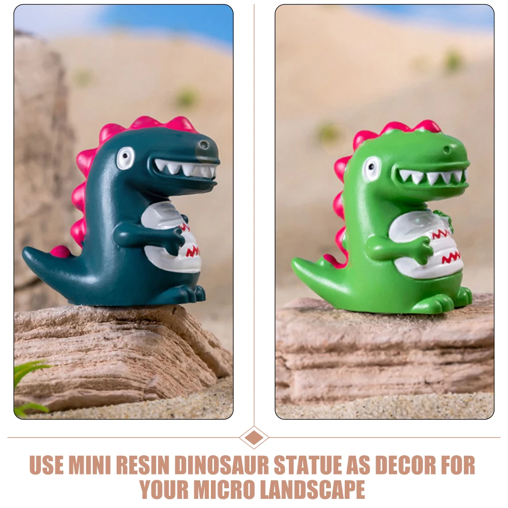 

4 Pcs Decorate Mini Dinosaur Ornament Decoration Figures Resin Small Tiny Dinosaurs