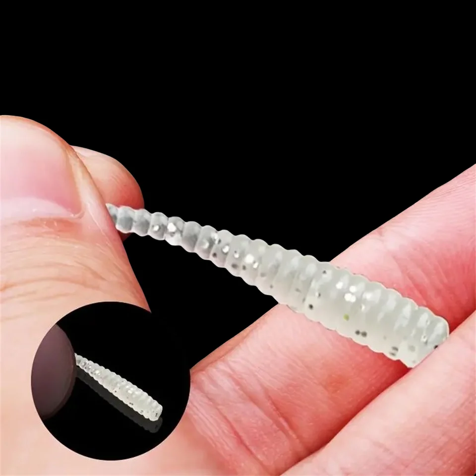 MUKUN Neuer Weichköder 10 Stück Silikonköder 35mm 0,3g Gerader Schwanz Pin Swimbait Wobbler Wurm für Bass Karpfen Rockfishing Angelzubehör – Detail 4