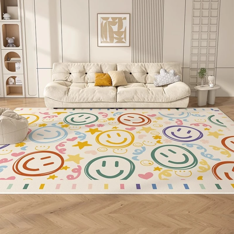 Cute Living Room Large Area Decorative Carpet Cartoon Pattern Bedroom Bedside Carpet Comfortable Easy To Care Girl Room Carpets