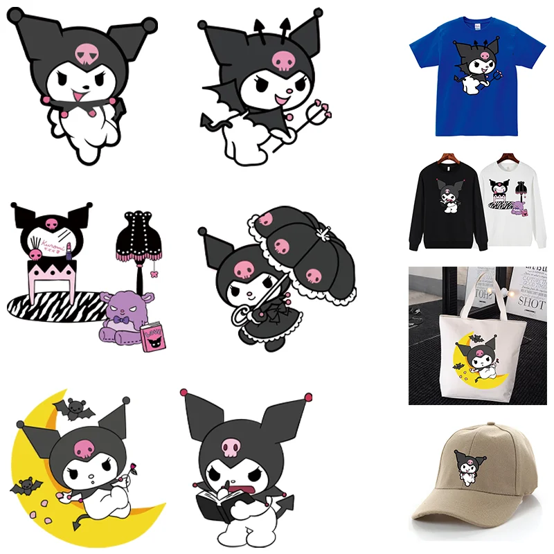 Creative Cute Kuromi Clothing Thermoadhesive Patches Cartoon Vinyl DIY Printed Heat transfers stickers for clothing Pattern