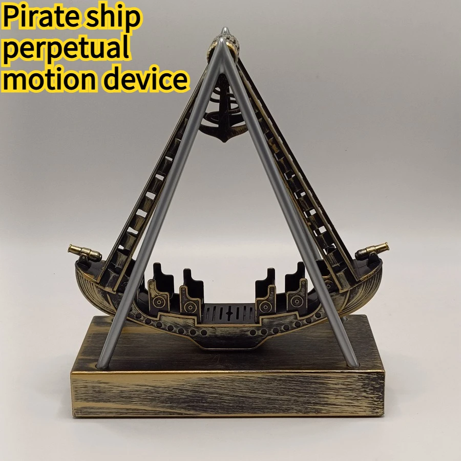 Pirate Ship Perpetual Motive Desktop Model Rotating Magnetic Swinging Device Pendulum Creative Office Pendulum Gift